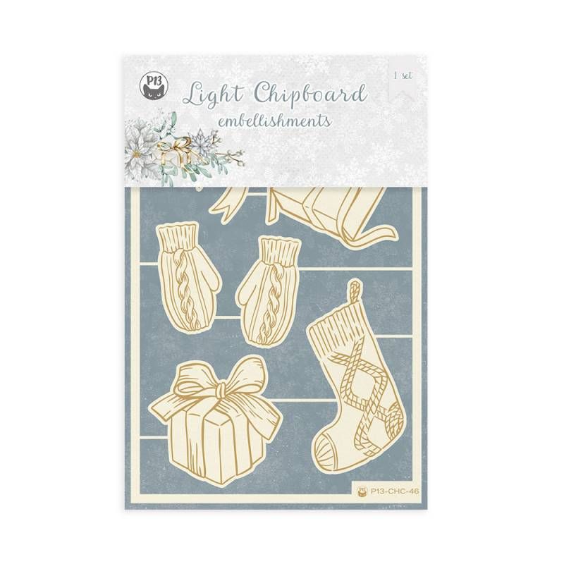 LIGHT CHIPBOARD EMBELLISHMENTS CHRISTMAS CHARM 03