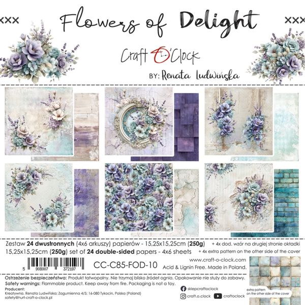 FLOWERS OF DELIGHT - 15,25X15,25CM