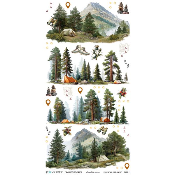 Campfire Memories 6 x12 Essential Rub-on Transfer Set