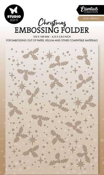 Holly Sparkles Christmas Embossing Folder