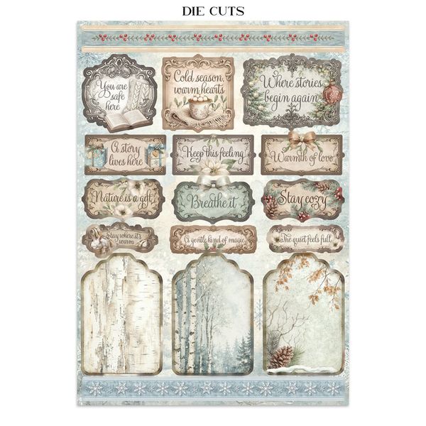 White Christmas Junk Journal Stickers, Backgrounds, Cut-Outs by Cristina Radovan