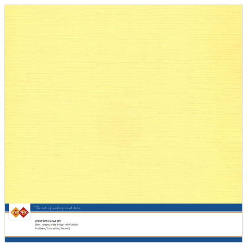 Linen Cardstock - Yellow - 10 pk