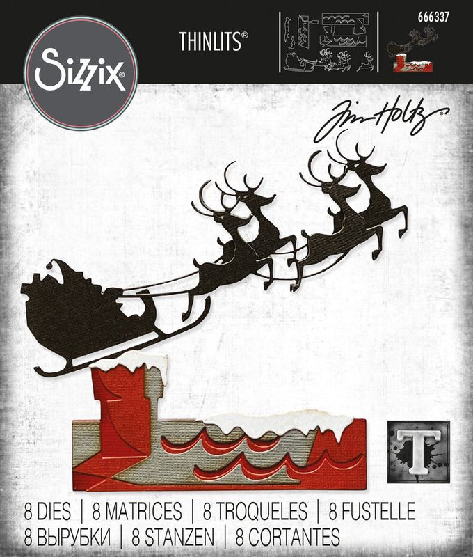 Thinlits Die by Tim Holtz Reindeer Sleigh (8pcs) 