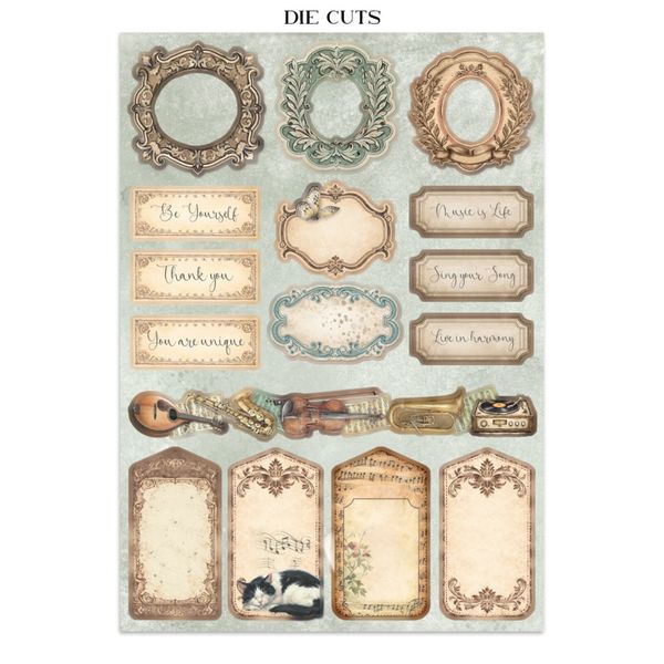 Symphony Junk Journal Stickers, Backgrounds, Cut-Outs by Sara Alcobendas