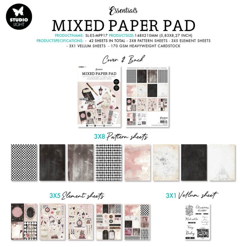 Patterns Love Essentials A5 Mixed Paper Pad 