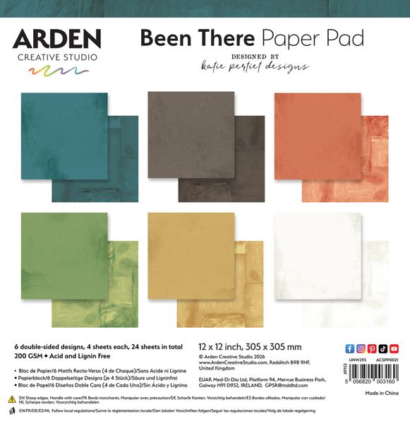 Been There Solids 12x12 Inch Paper Pad by Katie Pertiet