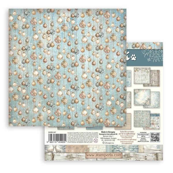 White Christmas 8x8 Inch Paper Pack Maxi Background Selection by Cristina Radovan