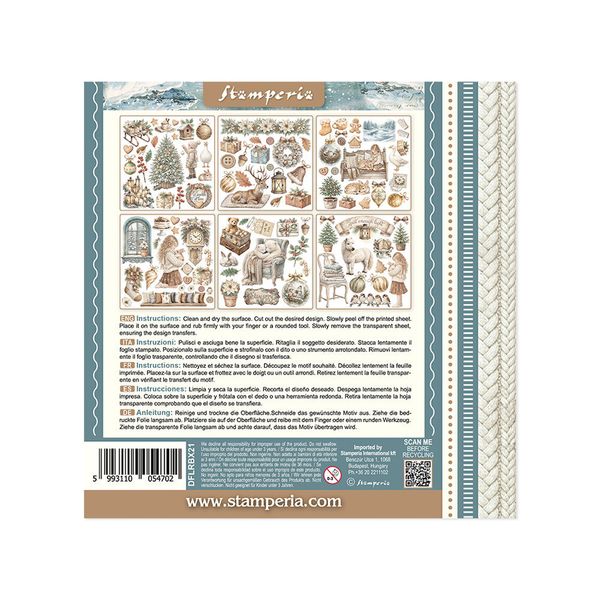 White Christmas Rub-On 15,5x15x5cm Assortment (6pcs) by Cristina Radovan