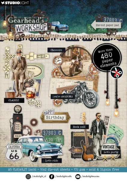 Gearhead's Workshop A5 Die-Cut Paper Pad Elements